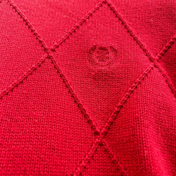 IZOD Sweater Cable Red Pullover Long Sleeve Cotton Crew Neck Mens Large - Picture 4 of 7